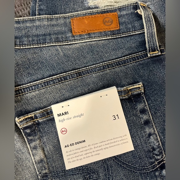 NWT AG Jeans MARI High-Rise Straight 15 Year Mural Distressed detailing Size 31R - Picture 8 of 15